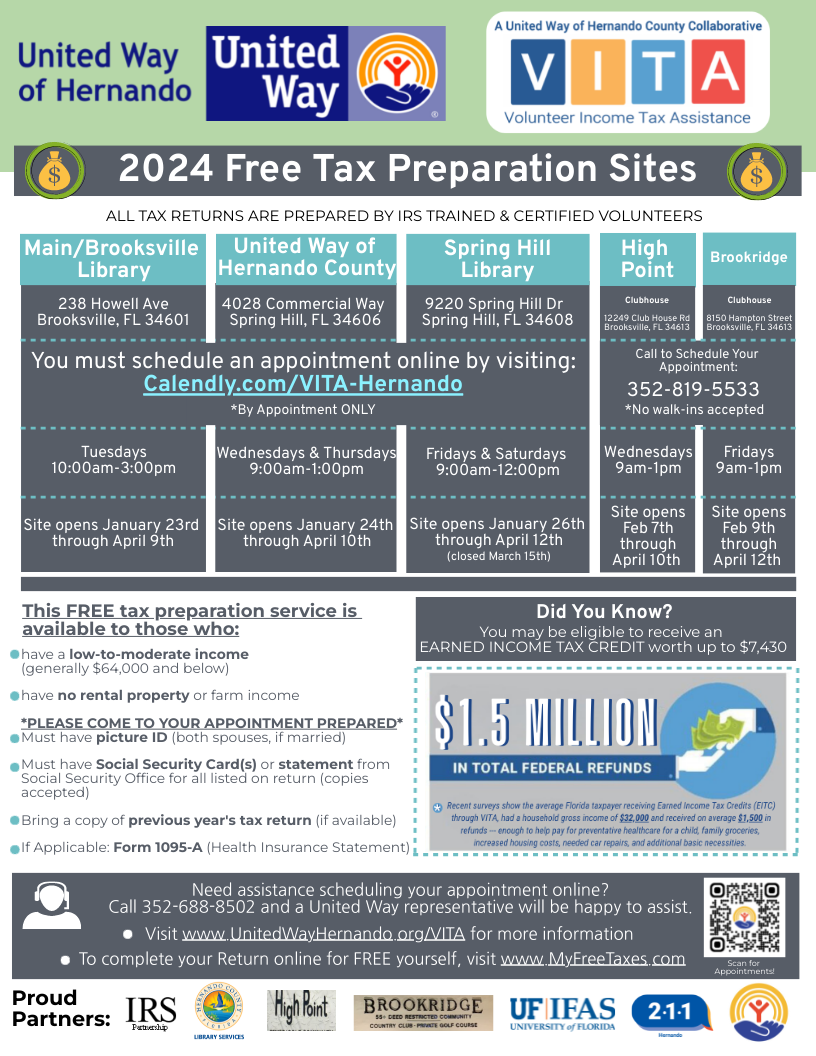 Volunteer Tax Assistance (VITA) United Way of Hernando County